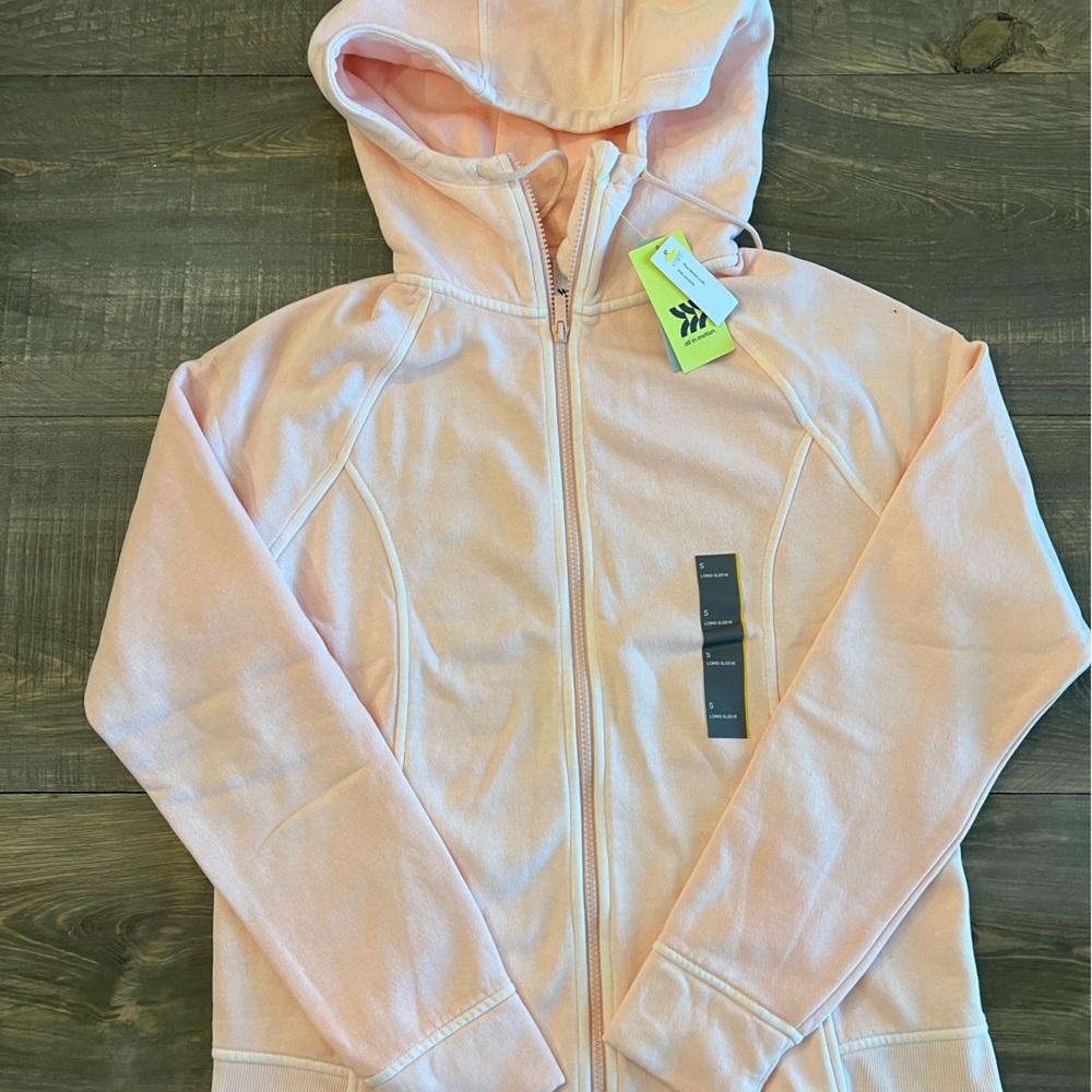 All in Motion Peach Fleece Full Zip Hoodie Jacket - Picture 3 of 6